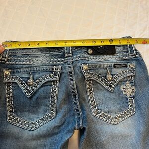 Miss Me Women's Blue Boot Cut Jeans with Embellished Pockets SZ 27